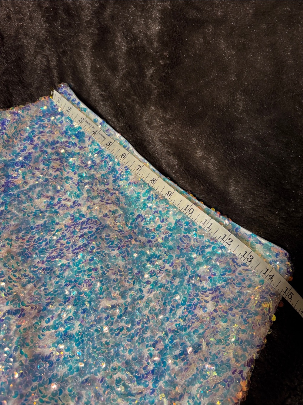 Endless Rose Iridescent Sequin Side Zip Mini Skirt - Blueish Purpleish Size M - Picture 3 of 16